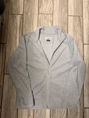 Magellan Outdoors Men’s Light Gray Zip-Up Fleece Jacket Size Large
